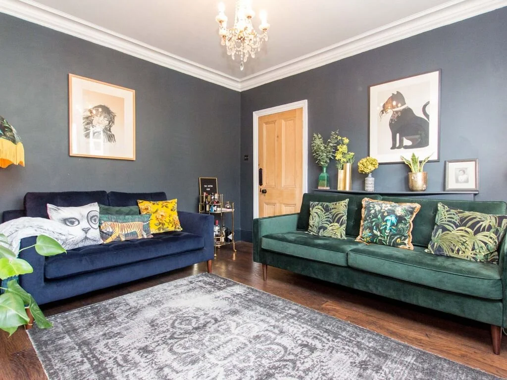 John lewis online green velvet sofa